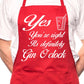 It's Gin O'Clock Alcohol BBQ Cooking Apron