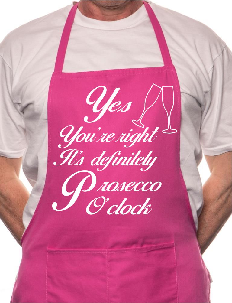It's Prosecco O'Clock Funny BBQ Cooking Novelty Apron