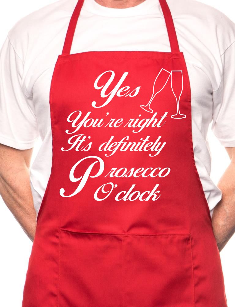It's Prosecco O'Clock Funny BBQ Cooking Novelty Apron