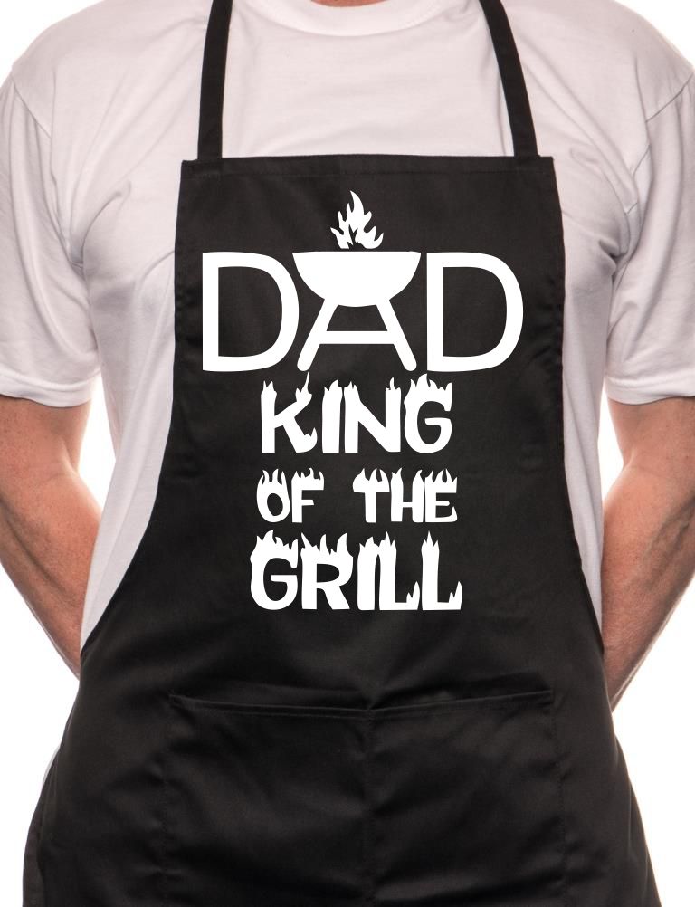 Dad King Of The Grill Funny BBQ Cooking Novelty Apron