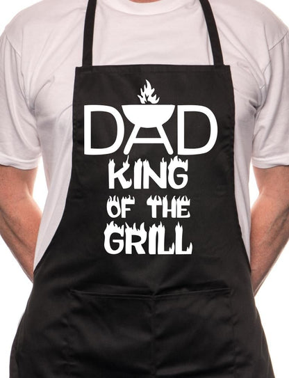 Dad King Of The Grill Funny BBQ Cooking Novelty Apron