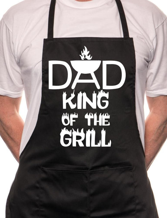 Dad King Of The Grill Funny BBQ Cooking Novelty Apron