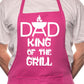 Dad King Of The Grill Funny BBQ Cooking Novelty Apron