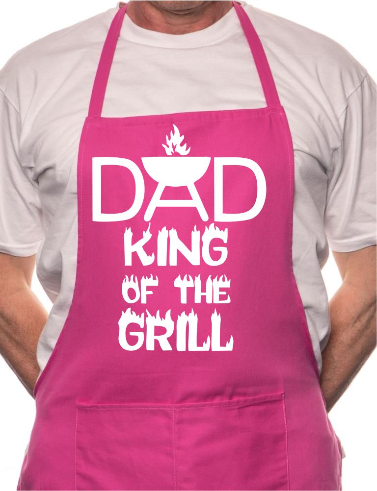 Dad King Of The Grill Funny BBQ Cooking Novelty Apron