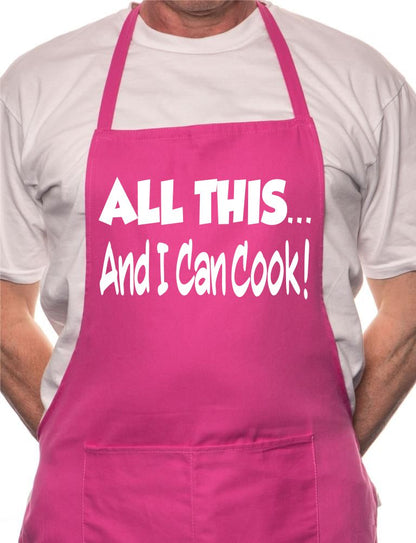 All This And I Can Cook Funny BBQ Cooking Novelty Apron