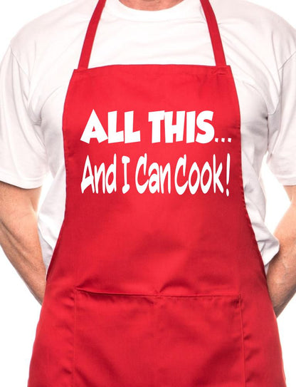 All This And I Can Cook Funny BBQ Cooking Novelty Apron