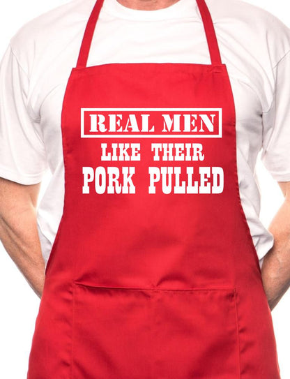 Real Men Like Pork Funny BBQ Cooking Novelty Apron