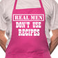 Real Men No Recipes Funny Father Day BBQ Cooking Novelty Apron