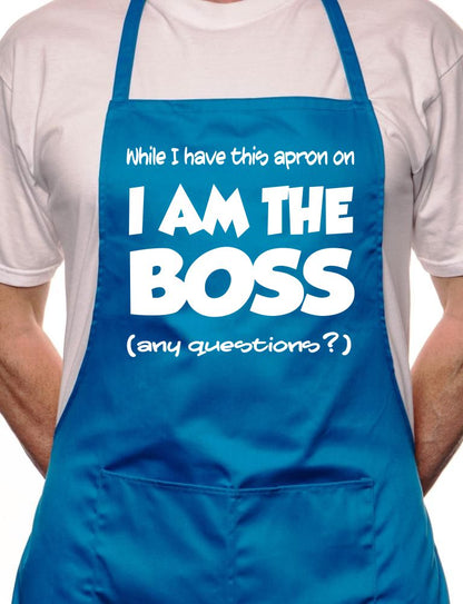 I Am The Boss Fathers Day Funny BBQ Cooking Novelty Apron