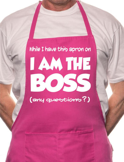 I Am The Boss Fathers Day Funny BBQ Cooking Novelty Apron