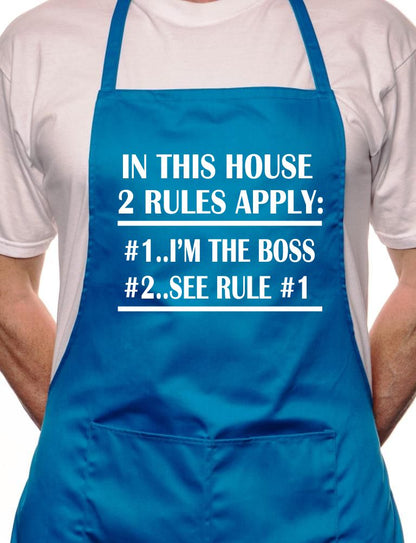 In This House I'm Boss Fathers Day BBQ Cooking Novelty Apron