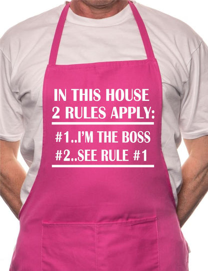 In This House I'm Boss Fathers Day BBQ Cooking Novelty Apron