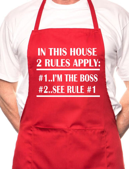 In This House I'm Boss Fathers Day BBQ Cooking Novelty Apron