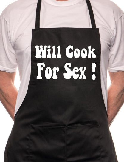 Will Cook For Sex Funny BBQ Cooking Novelty Apron