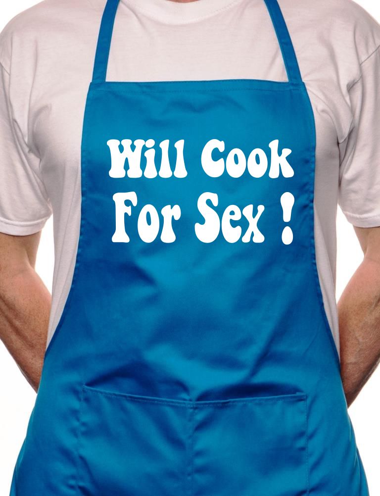 Will Cook For Sex Funny BBQ Cooking Novelty Apron