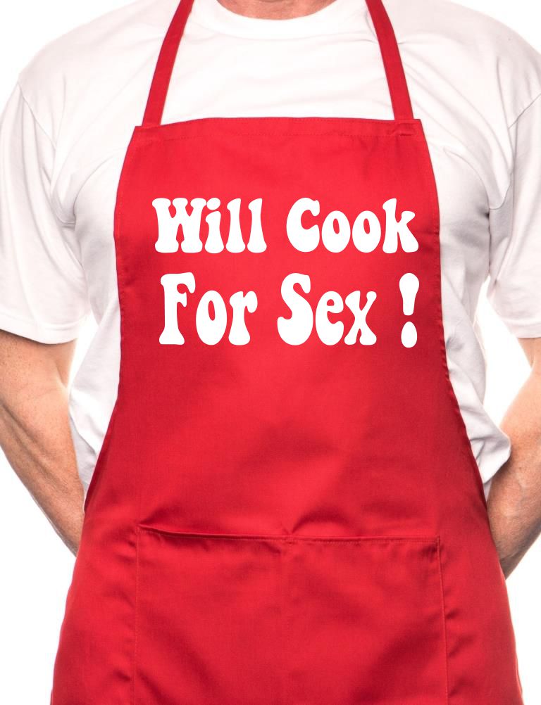 Will Cook For Sex Funny BBQ Cooking Novelty Apron