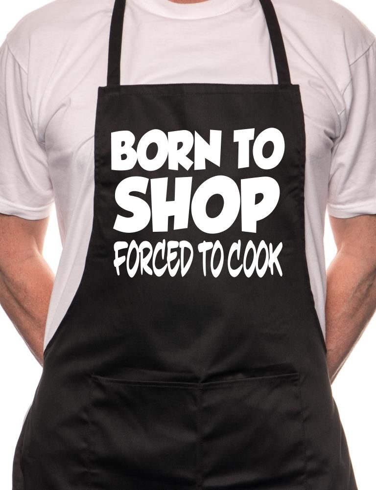 Born To Shop Forced To Cook BBQ Cooking Novelty Apron