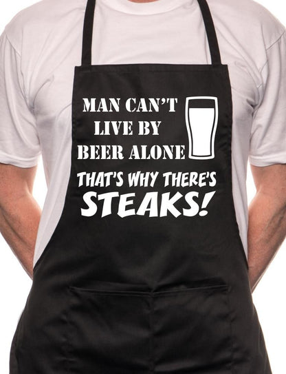 Can't Live By Beer Alone Fathers Day BBQ Cooking Apron