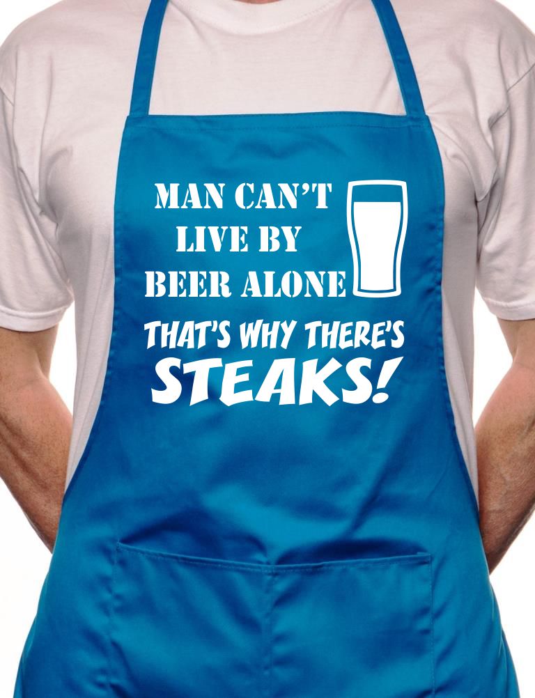 Can't Live By Beer Alone Fathers Day BBQ Cooking Apron