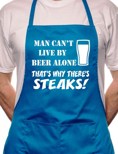 Can't Live By Beer Alone Fathers Day BBQ Cooking Apron