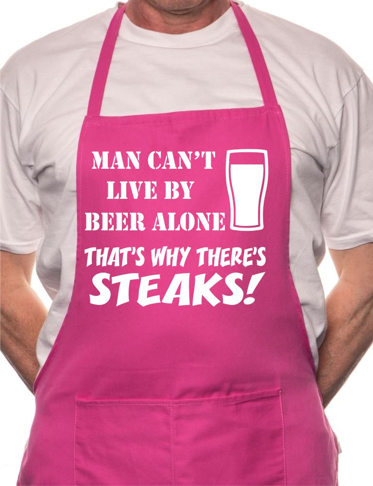 Can't Live By Beer Alone Fathers Day BBQ Cooking Apron