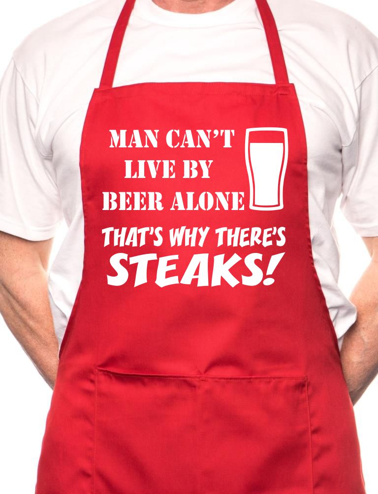 Can't Live By Beer Alone Fathers Day BBQ Cooking Apron