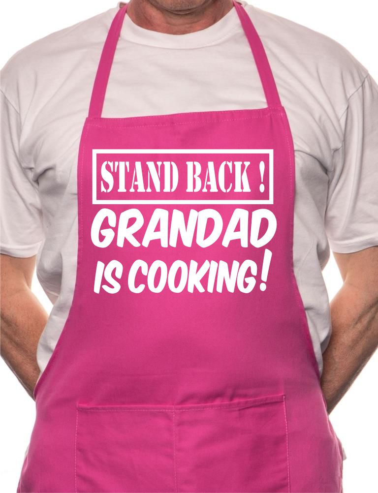 Stand Back Grandad Is Cooking Fathers Day BBQ Cooking Novelty Apron