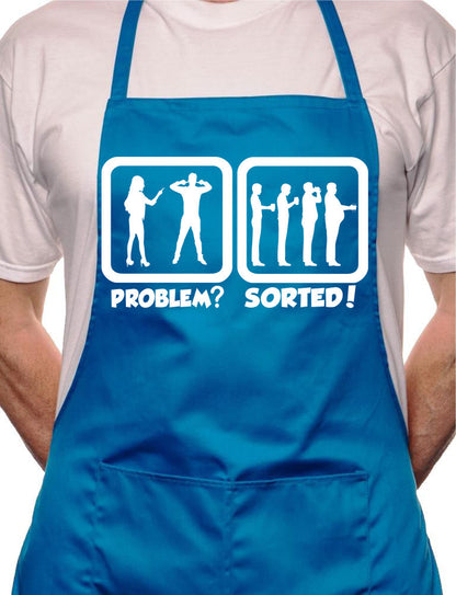 Problem Sorted Gone To Pub Drinking BBQ Cooking Novelty Apron