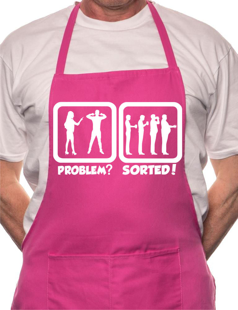 Problem Sorted Gone To Pub Drinking BBQ Cooking Novelty Apron