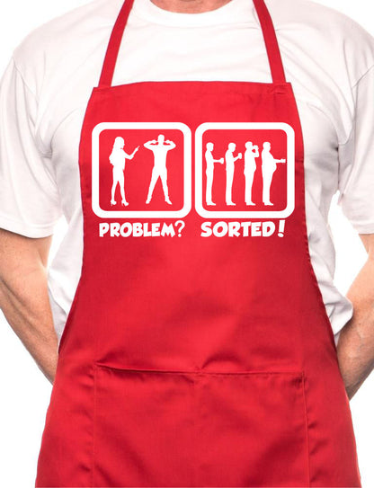 Problem Sorted Gone To Pub Drinking BBQ Cooking Novelty Apron