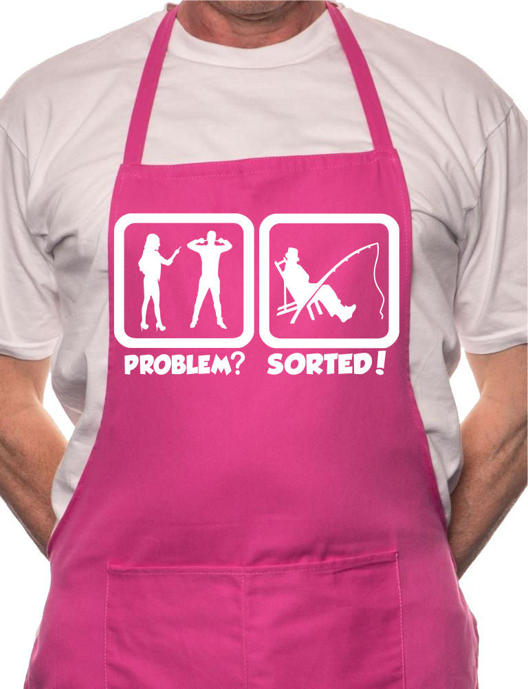 Problem Sorted Gone Fishing Angler BBQ Cooking Apron