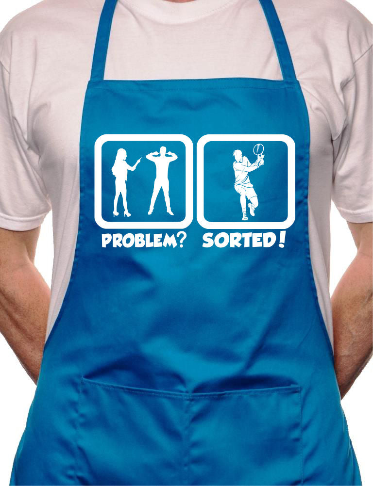 Problem Sorted Playing Tennis BBQ Cooking Novelty Apron
