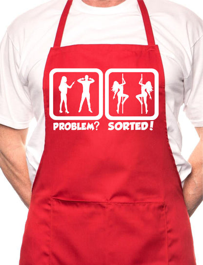 Problem Sorted Watching Strippers BBQ Cooking Novelty Apron