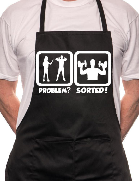 Problem Sorted Gone To Gym BBQ Cooking Novelty Apron