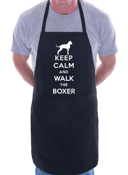 Keep Calm and Walk The Boxer Dog Funny BBQ Novelty Cooking Apron