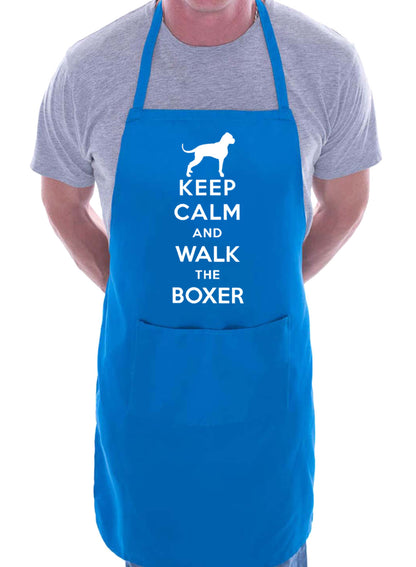 Keep Calm and Walk The Boxer Dog Funny BBQ Novelty Cooking Apron