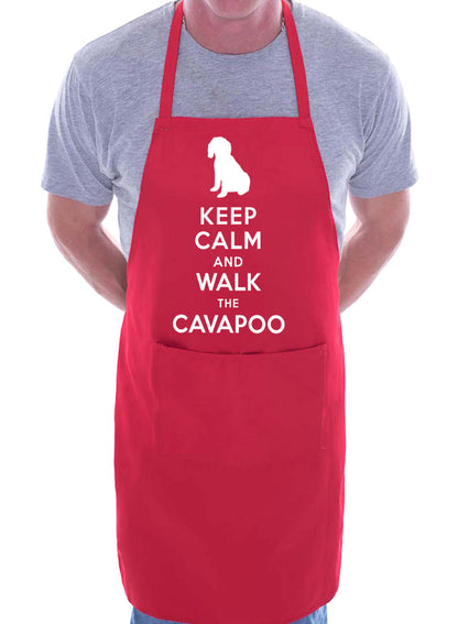 Keep Calm and Walk Cavapoo Dog BBQ Cooking Apron