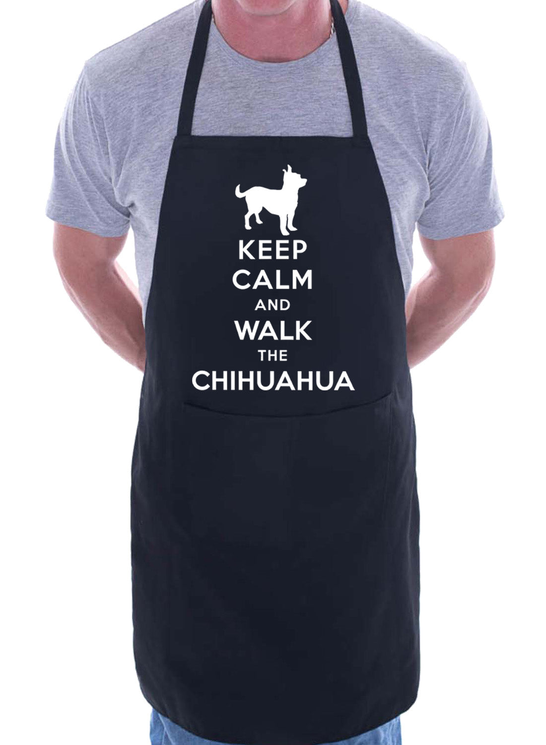 Keep Calm and Walk Chihuahua Dog Funny BBQ Novelty Cooking Apron