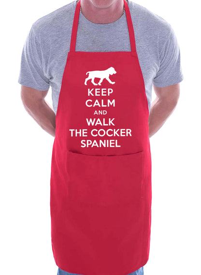 Keep Calm and Walk Cocker Spaniel Dog BBQ Cooking Apron