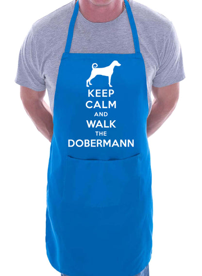 Keep Calm and Walk Doberman Dog Funny BBQ Novelty Cooking Apron