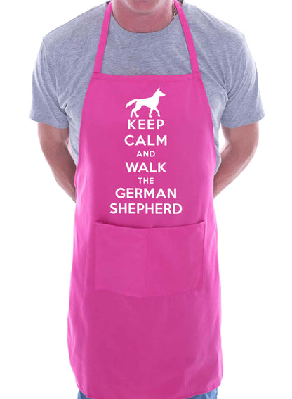 Keep Calm and Walk German Shepherd Dog BBQ Cooking Apron