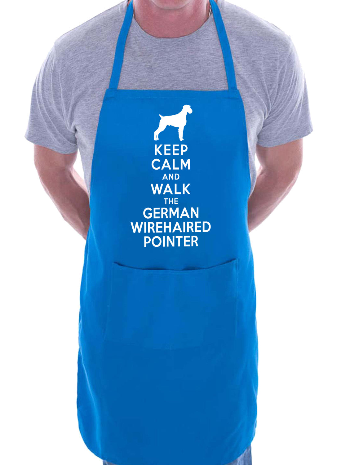Keep Calm and Walk German Wirehaired Pointer Funny BBQ Novelty Cooking Apron