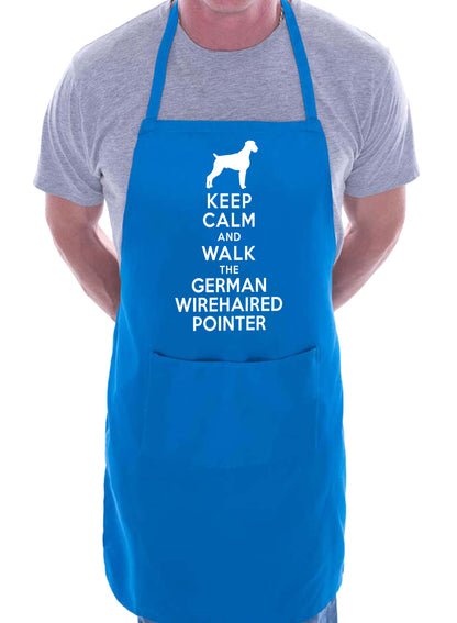 Keep Calm and Walk German Wirehaired Pointer Funny BBQ Novelty Cooking Apron