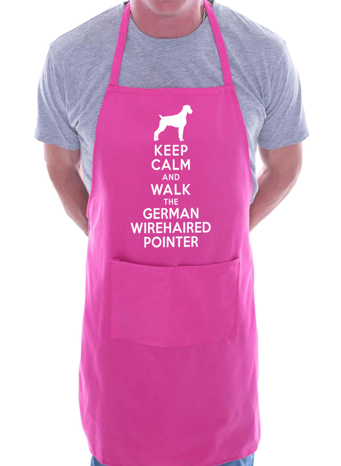 Keep Calm and Walk German Wirehaired Pointer Funny BBQ Novelty Cooking Apron