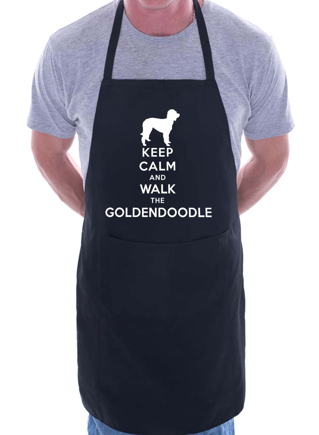Keep Calm and Walk Goldendoodle Dog Funny BBQ Novelty Cooking Apron