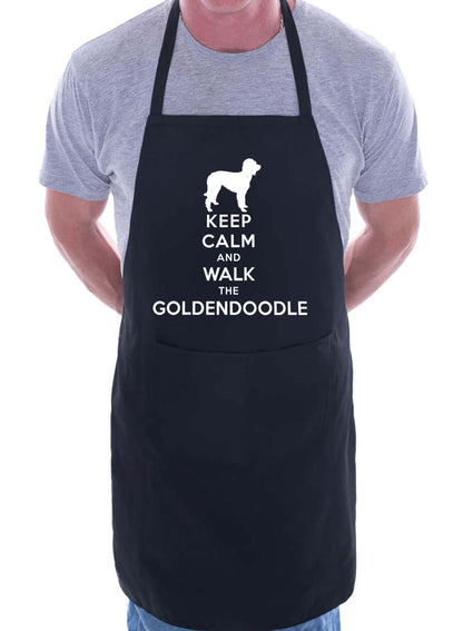 Keep Calm and Walk Goldendoodle Dog Funny BBQ Novelty Cooking Apron