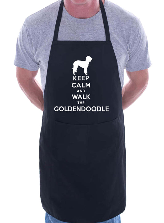 Keep Calm and Walk Goldendoodle Dog Funny BBQ Novelty Cooking Apron