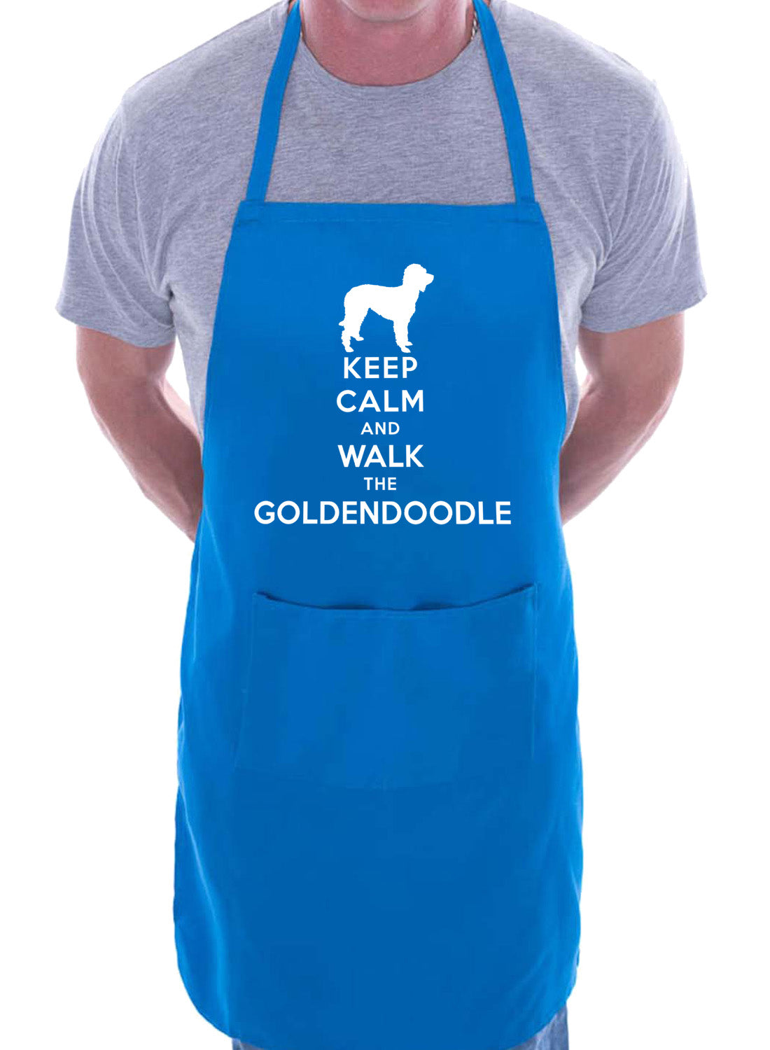 Keep Calm and Walk Goldendoodle Dog Funny BBQ Novelty Cooking Apron