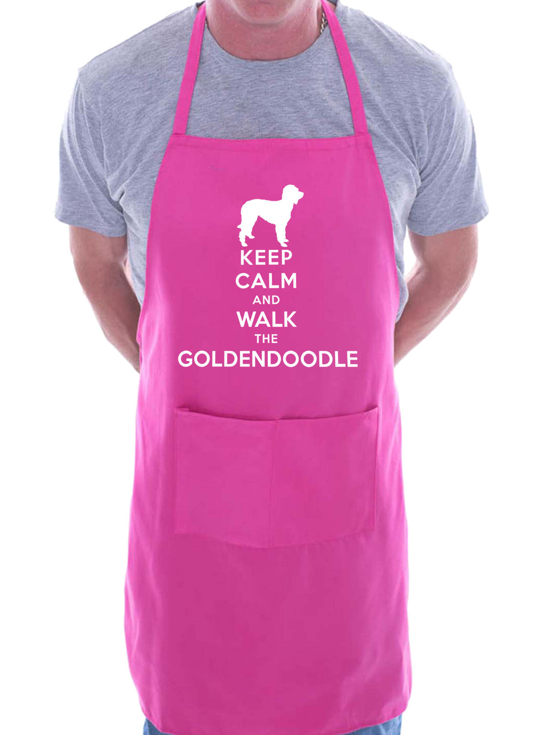 Keep Calm and Walk Goldendoodle Dog Funny BBQ Novelty Cooking Apron