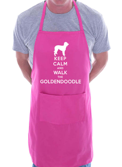 Keep Calm and Walk Goldendoodle Dog Funny BBQ Novelty Cooking Apron
